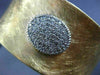 ESTATE LARGE 1.20CT DIAMOND 18KT YELLOW GOLD MATTE OVAL CLUSTER BANGLE BRACELET