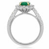 ESTATE 2.35CT DIAMOND & AAA EMERALD 14K 2 TONE GOLD OVAL FRIENDSHIP PROMISE RING