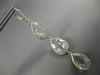 ESTATE LARGE AAA CRYSTAL 14KT WHITE GOLD PEAR SHAPE LEVER BACK HANGING EARRINGS