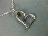 ESTATE .20CT DIAMOND 18KT WHITE GOLD 3D SIDEWAYS HEART FLOATING LOVE PENDANT