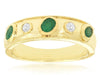 .50CT DIAMOND & AAA EMERALD 14K YELLOW GOLD OVAL & ROUND ETOILE ANNIVERSARY RING