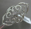 ESTATE LARGE .46CT ROUND DIAMOND 14KT WHITE GOLD OPEN FILIGREE FLUER DE LIS RING