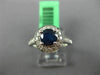 ESTATE 1.31CT DIAMOND & AAA SAPPHIRE 18KT WHITE GOLD 3D HALO ENGAGEMENT RING