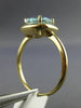 ESTATE 1.44CT DIAMOND & AAA AQUAMARINE 14KT YELLOW GOLD 3D HALO ENGAGEMENT RING