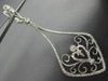 ESTATE LARGE 1.30CT DIAMOND 14KT WHITE GOLD 3D HEART FILIGREE HANGING EARRINGS