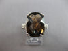EXTRA LARGE 9.57CT DIAMOND & AAA SMOKY TOPAZ 14K WHITE GOLD CUSHION & ROUND RING