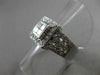 ESTATE LARGE .80CT DIAMOND 18KT WHITE GOLD INVISIBLE SQUARE COCKTAIL RING #21139