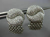 /ESTATE LARGE 1.40CT DIAMOND 14KT WHITE GOLD 3D INFINITY LOVE KNOT MESH EARRINGS