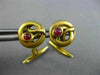 ANTIQUE .30CT AAA RUBY 18KT YELLOW GOLD SWIRL SNAKE CIRCULAR FUN MEN'S CUFFLINKS
