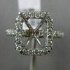 LARGE .72CT DIAMOND 14KT WHITE GOLD EMERALD CUT HALO SEMI MOUNT ENGAGEMENT RING