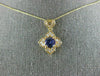 ESTATE 1.50CT DIAMOND & AAA TANZANITE 14KT YELLOW GOLD HEART FLOWER PENDANT #398