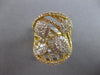LARGE 2.19CT DIAMOND 14KT 2 TONE GOLD 3D CLUSTER MULTI SHAPE INVISIBLE FUN RING