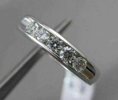 ESTATE .50CT ROUND DIAMOND 14KT WHITE GOLD 5 STONE CHANNEL ANNIVERSARY RING