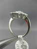 ESTATE LARGE 1.08CT DIAMOND 14KT WHITE GOLD 3D OPEN FILIGREE LEAF FLOWER RING