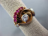 ANTIQUE WIDE 1.0CT OLD MINE DIAMOND & AAA RUBY 14K WHITE & ROSE GOLD RING #22261