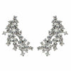 ESTATE 1.26CT DIAMOND 18KT WHITE GOLD 3D CLASSIC FLOWER LEAF HANGING EARRINGS