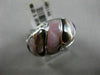 ESTATE WIDE .31CT DIAMOND 14KT WHITE GOLD AAA MOTHER OF PEARL 3D COCKTAIL RING