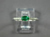 ESTATE .28CT DIAMOND & AAA EMERALD 14KT WHITE GOLD ROUND & OVAL CLASSIC FUN RING