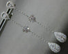 ESTATE 1.19CT DIAMOND 18K WHITE GOLD SOLITAIRE TEAR DROP FLOWER HANGING EARRINGS
