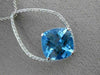 ESTATE X LARGE 8.41CT DIAMOND & AAA BLUE TOPAZ 14KT WHITE GOLD FLOATING PENDANT