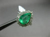 ESTATE 2.69CT ROUND DIAMOND & AAA EMERALD PLATINUM CLASSIC HALO ENGAGEMENT RING
