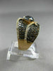 ESTATE WIDE 2.85CT DIAMOND & ORANGE SAPPHIRE 18KT ROSE GOLD CRISS CROSS FUN RING