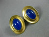 ESTATE LARGE AAA BLUE CHALCEDONY 22KT YELLOW GOLD 3D OVAL MEN'S CUFFLINKS #26235