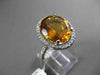 ESTATE MASSIVE 7.28CT DIAMOND & AAA EXTRA FACET CITRINE 14KT WHITE GOLD 3D RING