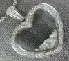 ESTATE LARGE 1.01CT DIAMOND 18KT WHITE GOLD CLASSIC HEART FLOATING LOVE PENDANT