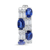 WIDE 3.45CT DIAMOND & AAA SAPPHIRE 14KT WHITE GOLD MULTI SHAPE HANGING EARRINGS