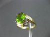 ESTATE 1.62CT DIAMOND & AAA PERIDOT 14K 2 TONE GOLD SOLITAIRE RING #22652
