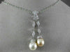 ESTATE .75CT DIAMOND & AAA SOUTH SEA PEARL 14KT WHITE GOLD LARIAT PENDANT #22110