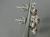 ESTATE LARGE CERTIFIED 4.77CT DIAMOND & RUBY 18KT WHITE GOLD FLORAL EARRINGS E/F