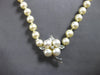 LONG .12CT DIAMOND & AAA SOUTH SEA PEARL 14KT WHITE GOLD FLOWER NECKLACE #27926