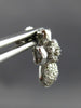 ESTATE .65CT DIAMOND 14K WHITE GOLD 3D CLASSIC PAVE HEART FLOWER EARRINGS #16559