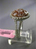 ESTATE 2.36CT PINK & WHITE DIAMOND 18KT 2 TONE GOLD 3D MULTI SHAPE FILIGREE RING