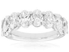 4.20CT DIAMOND 14KT WHITE GOLD OVAL SHARED PRONG SEMI ETERNITY ANNIVERSARY RING