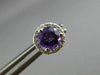 ESTATE 1.02CT DIAMOND & AAA AMETHYST 14K WHITE GOLD ROUND HALO CLASSIC EARRINGS