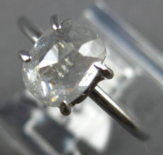 1.62CT SALT & PEPPER DIAMOND 18KT WHITE GOLD 3D OVAL SOLITAIRE ENGAGEMENT RING