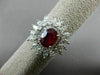 ESTATE LARGE 4.35CT DIAMOND & AAA RUBY 18KT WHITE GOLD ENGAGEMENT COCKTAIL RING
