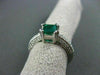 ESTATE 1.14CT AAA EMERALD & DIAMOND 14KT WHITE GOLD ENGAGEMENT RING #22248