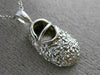 ESTATE .25 DIAMOND 14K WHITE GOLD BABY GIRL SHOE FLOATING PENDANT & CHAIN #19097