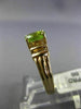 ESTATE 1.08CT ROUND DIAMOND & AAA OVAL PERIDOT 14KT YELLOW GOLD ENGAGEMENT RING