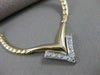 ESTATE DIAMOND 14KT WHITE & YELLOW GOLD OPEN V SHAPE ARROW NECKLACE 16.5" #20744