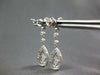 ESTATE .3CT DIAMOND 14KT WHITE GOLD 3D PAVE TEAR DROP FLOWER HANGING EARRINGS