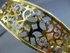 ESTATE WIDE .65CT DIAMOND 14K YELLOW GOLD 3D FILIGREE GRADUATING BANGLE BRACELET