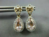 1.75CT DIAMOND & AAA MORGANITE 14KT WHITE & ROSE GOLD TEAR DROP HANGING EARRINGS