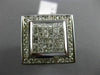 ESTATE MASSIVE 2.36CT DIAMOND 14KT WHITE GOLD 3D SQUARE INVISIBLE MENS RING