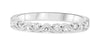 ESTATE .28CT DIAMOND 14KT WHITE GOLD WAVY SEMI ETERNITY WEDDING ANNIVERSARY RING