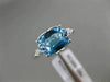 2.16CT DIAMOND & AAA BLUE TOPAZ 14KT WHITE GOLD DOUBLE HEART FILIGREE LOVE RING